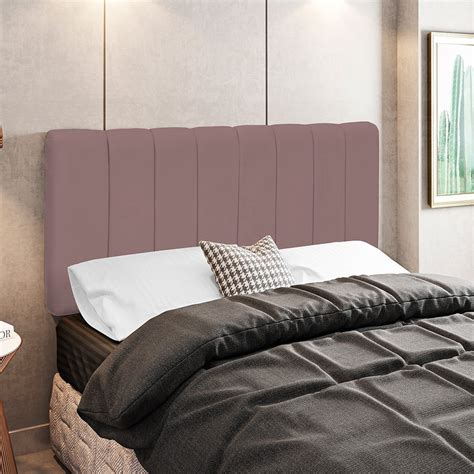 Cabeceira Cama Box Painel Casal Queen 160 cm Dubai W01 Suede Rosê