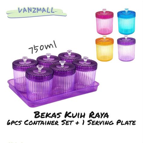 Vanz Pcs Set Bekas Kuih Raya Set Cookies Container Set Balang Kuih