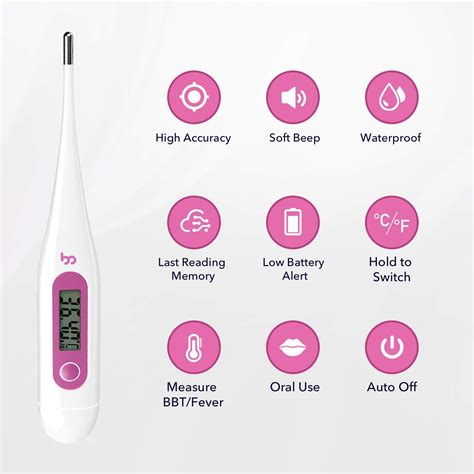 Digital Basal Body Thermometer Femometer Fertility Monitor Record Bbt