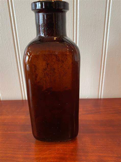 Vintage Amber Glass Apothecary Bottles Medicine Bottle Small Etsy