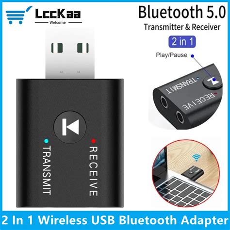 Lcckaa 2 In 1 Usb Wireless Bluetooth Adapter 5 0 Transmitter Receiver Bluetooth Audio Dongle