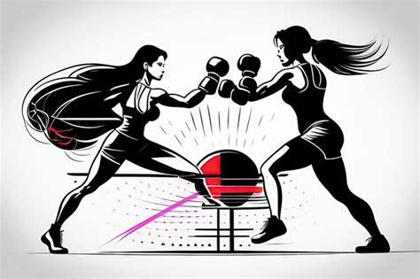 Premium Photo Woman Fitness Kick Boxing Continuous Line Drawing