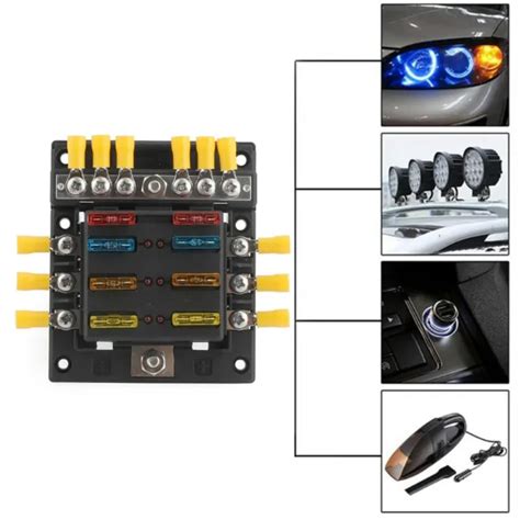 BOÎTIER BOÎTE PORTE à Fusible Enfichable 6 Places Voiture Auto Fusible