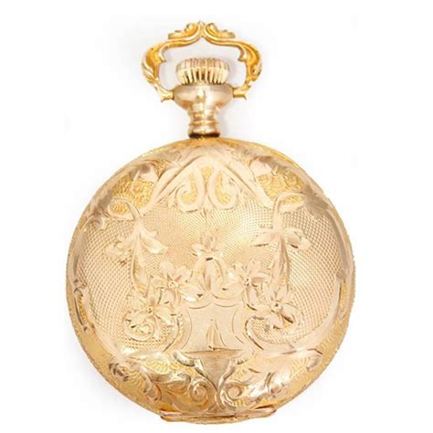 Elgin Ladies Yellow Gold Ornately Engraved Antique Manual Pocket Watch At 1stdibs Antique