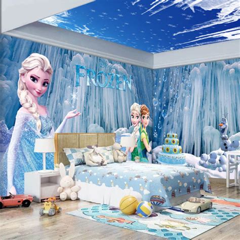 Children's Room Wallpaper Cartoon Ice and Snow Adventure Princess Elsa ...