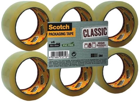 Scotch Lot De 6 Rouleaux De Ruban D Emballage Transparent 50 Mm X 66 M