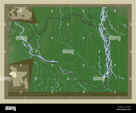 Rajshahi Division Of Bangladesh Elevation Map Colored In Wiki Style