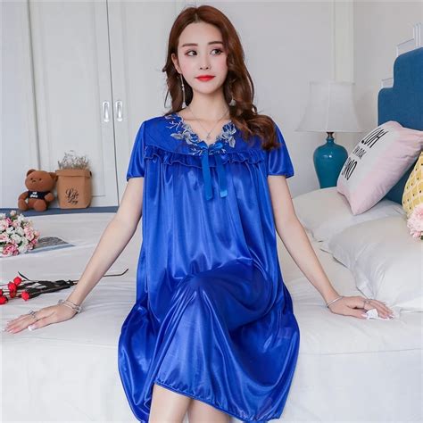 Silk Nightdress Silk Nightgown Nightgowns Sleepshirts Summer Women Nightgown New Aliexpress