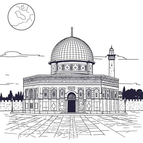 Vectorillustrationofthealaqsamosque Premium Ai Generated Vector