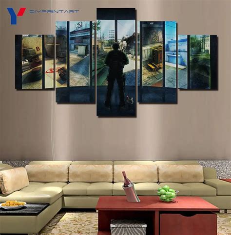 Game Cs Go Counter Strike 5 Pieces Wall Art Paintings Living Room A0022