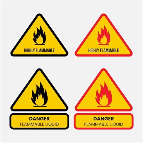 Premium Vector | Highly flammable warning signs