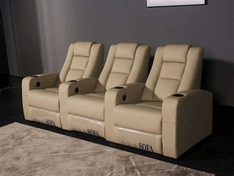 3 Seater Leather Power Reclining Movie Theater Chairs For Home LS-881W ...