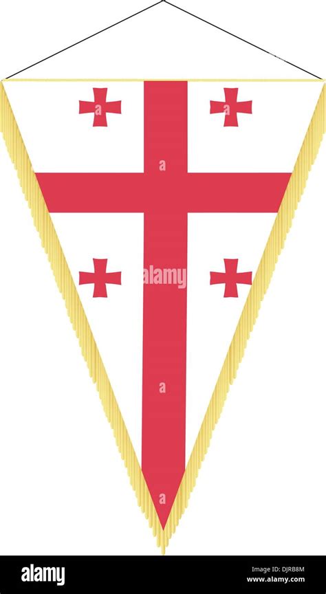 Vector Image Of A Pennant With The National Flag Of Georgia Stock