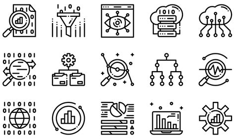 Set Of Vector Icons Related To Data Analysis Contains Such Icons As