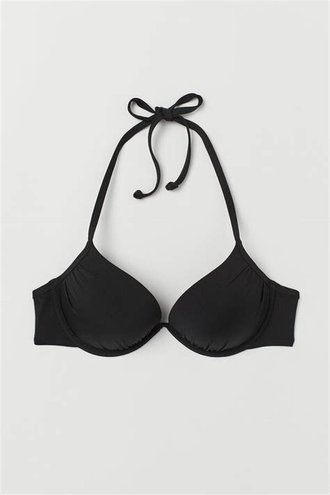 Handm Super Push Up Bikinitop Schwarz Bikini Oberteil In Größe 70c