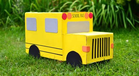 Cardboard Box School Bus Bus Crafts Car Wheels Big Cardboard Boxes