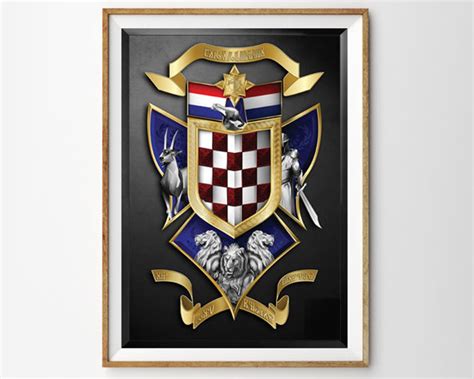 Croatian Coat of Arms Bog I Hrvati - Etsy