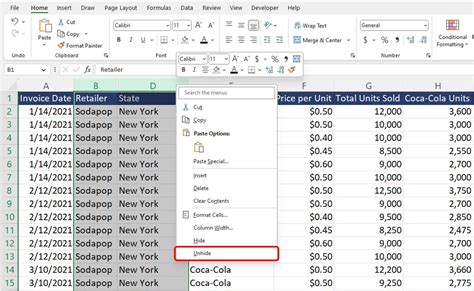 Unhide Columns And Rows In Excel With Examples