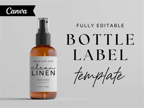 Room Spray Label Template Editable Product Label Template Etsy