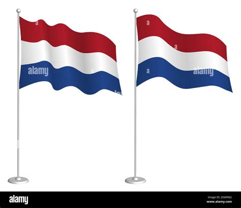 Flag Of Holland Netherlands On Flagpole Waving In Wind Holiday Design Element Checkpoint For