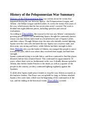 History of the Peloponnesian War Summary.docx - History of the ...