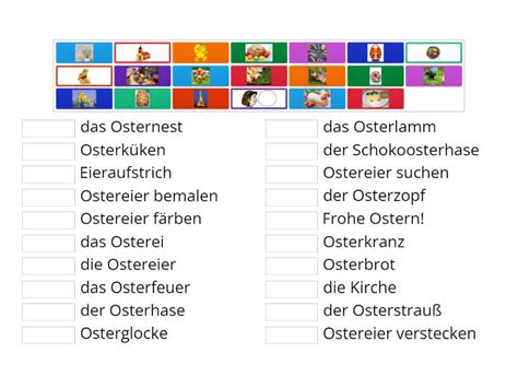 Ostern Wortschatz Match Up