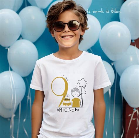 T shirt enfant anniversaire personnalisé Le Monde de Bibou Cadeaux