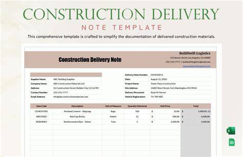 Editable Delivery Note Templates in Excel to Download