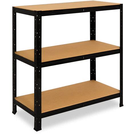 Shelfplaza BLACK 90x70x40 Cm Scaffale Metallo Nero Per Carichi Pesanti