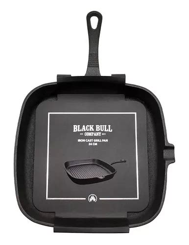 Panela De Grelha De Ferro Fundido Blackbull De 24 Cm Cor Preta