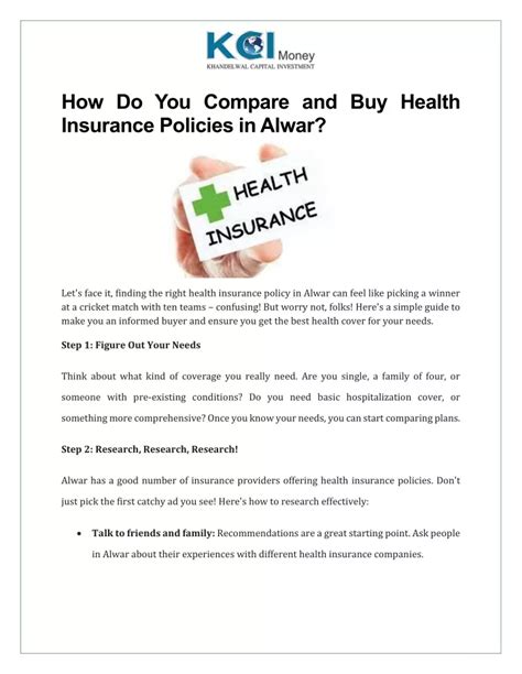 Ppt How Do You Compare And Buy Health Insurance Policies In Alwar Powerpoint Presentation Id