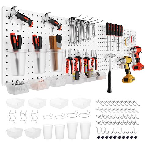 Buy Fzk Peg Board Pcs Metal Pegboard Wall Organizer Kit Heavy Duty