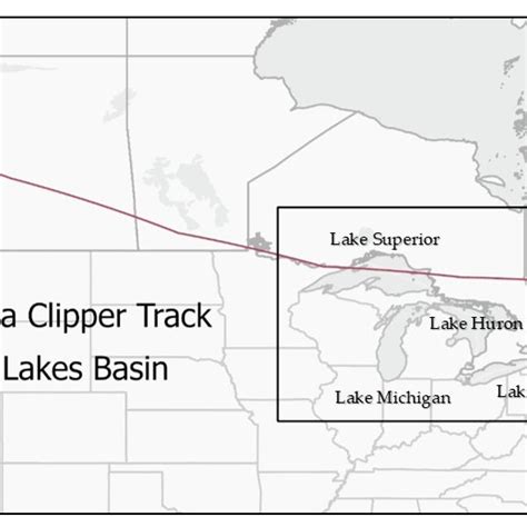 Climatological track of Alberta Clippers based on [2]. The red line ...