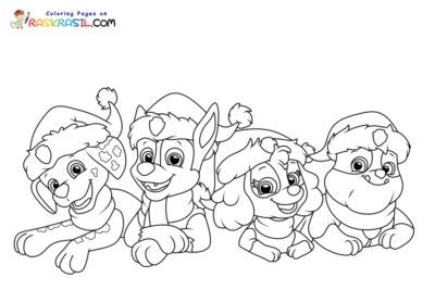 Paw Patrol Christmas Coloring Pages