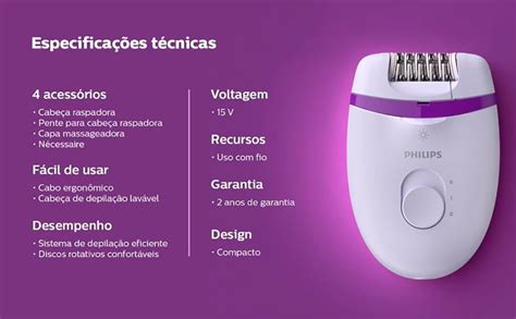 Depilador Elétrico Philips Satinelle Essential BRE275 00 2 velocidades