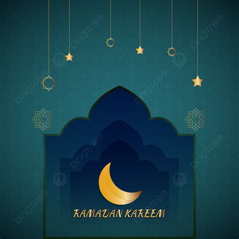 Tarjeta De Felicitación Ramadan Kareem Con Luna Creciente Y Estrellas