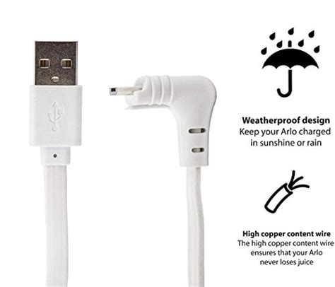 Wasserstein Weatherproof Ft M Outdoor Cable Compatible With Arlo