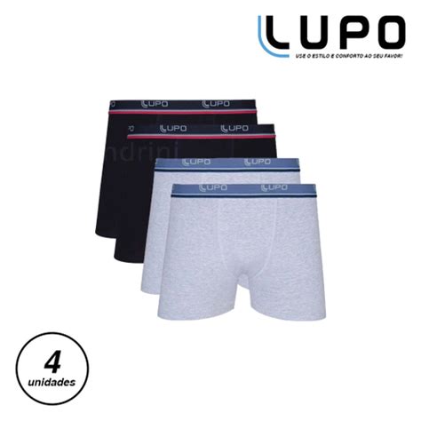 Kit 4 Cuecas Boxer Lupo Cueca Box Masculina Algodão Atacado em Promoção