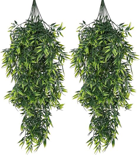 St Ck Artificial Hanging Plants Bamboo Leaves Kunstpflanze H Ngend