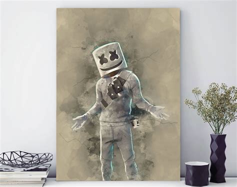 Marshmello Custom Poster Custom DJ Marshmello Canvas EDM Etsy