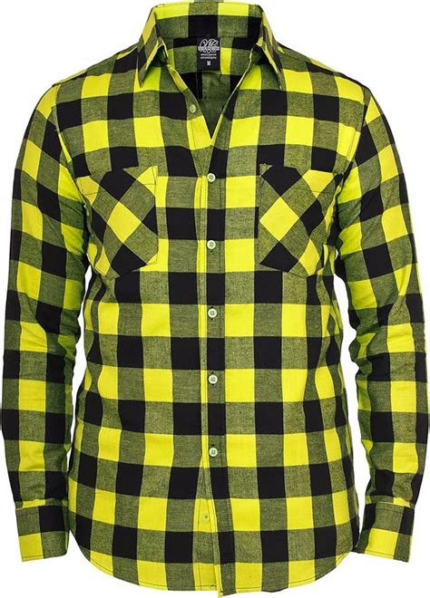 Urban Classics Checked Flannel Shirt Yellow Black Urban Classics Tb297 Uk Clothing