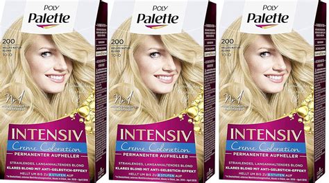 Poly Palette Intensiv Creme Coloration 200 Helles Naturblond 3er Pack