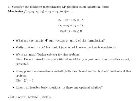 Solved Consider The Following Maximization Lp Problem In Chegg