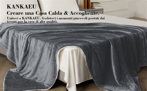 Kankaeu Coperta X Cm Gsm Plaid Coperta Sherpa Coperta Calda E