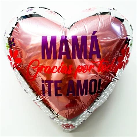 Globo Metalico Mama Gracias Por Todo Te Amo 18 Pulgadas En Forma De