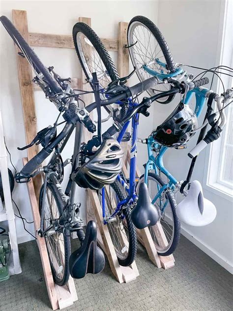 Easy DIY Wooden Wall Mount Bike Rack - The Handyman's Daughter