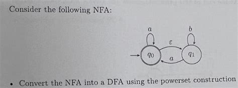 Solved Consider The Following NFA Convert The NFA Into A Chegg