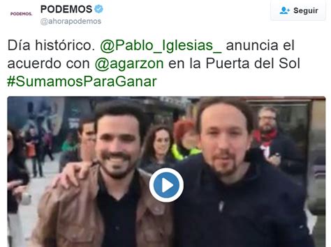 V Deo Podemos E Iu Cierran El Acuerdo Para Ir Juntos A Las Elecciones