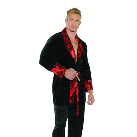 Smoking Jacket Mens Adult 60s Hugh Hefner Halloween Costume Xxl