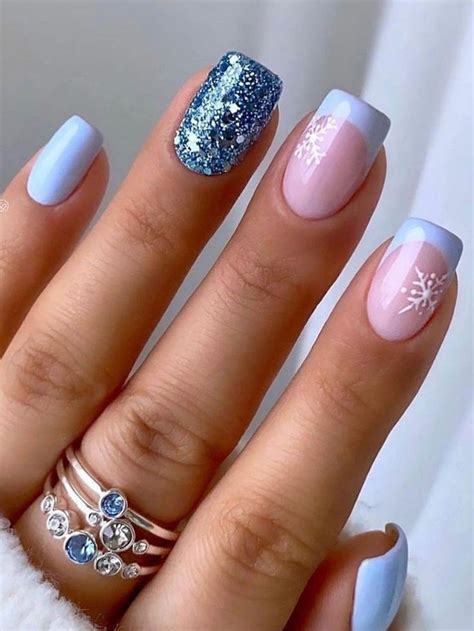 Light Baby Blue Nails 75 Prettiest Looks To Try Winter Nails